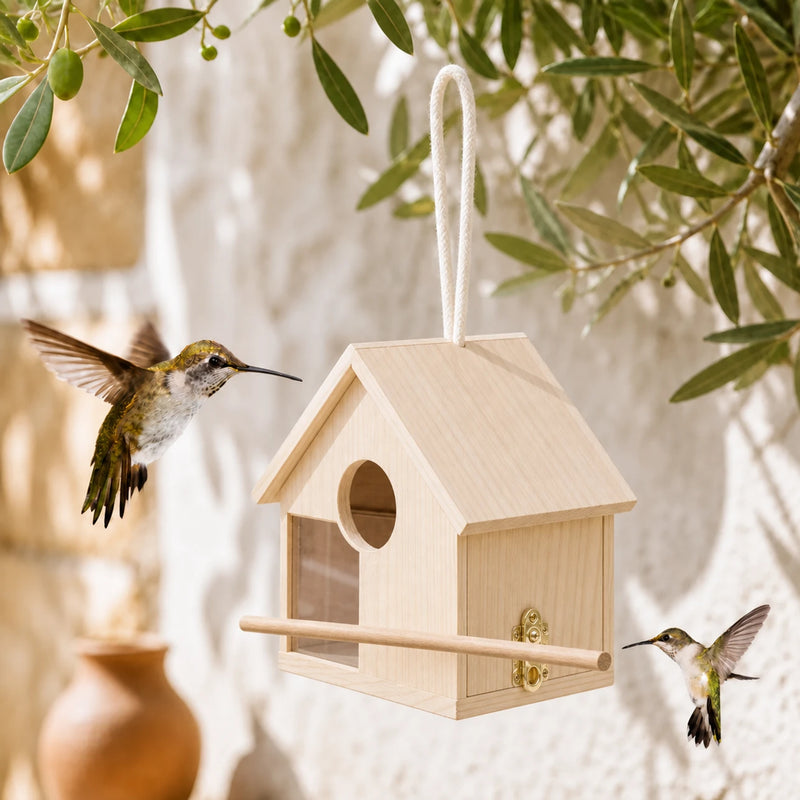 Nichoir observatoire en bois format 14 × 14 × 13 cm