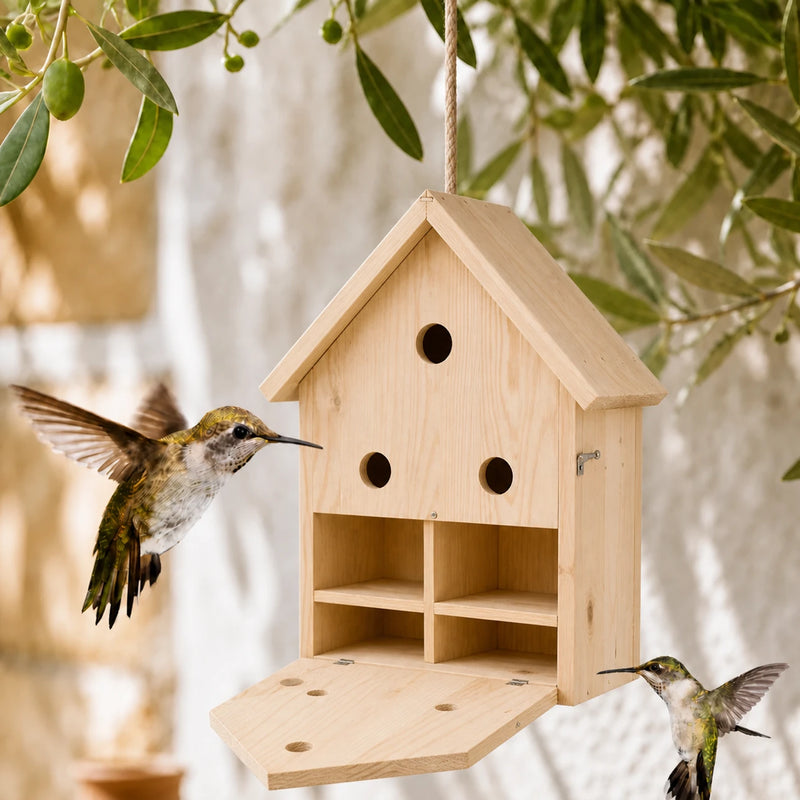 Nichoir en bois beige