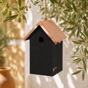 Nichoir noir à toit cuivré hauteur 26 cm