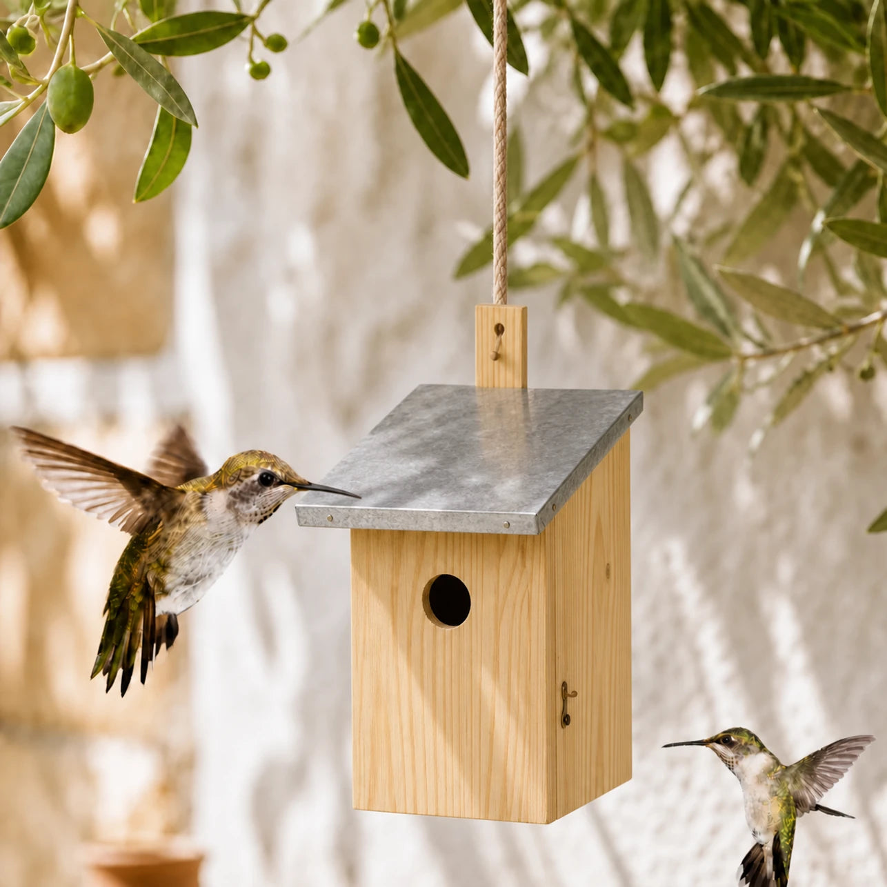 Nichoir mural en bois format 21 × 16 × 32,5 cm