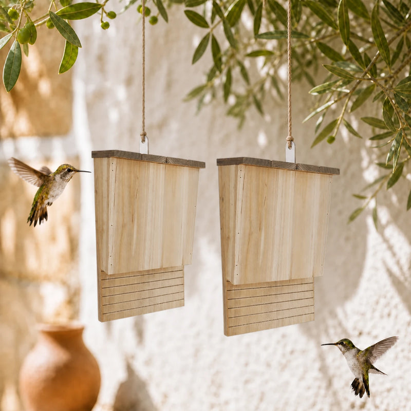 Lot de 2 nichoirs à chauves-souris 22 × 12 × 34 cm