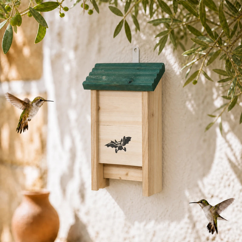Nichoir à chauves-souris à toit vert
