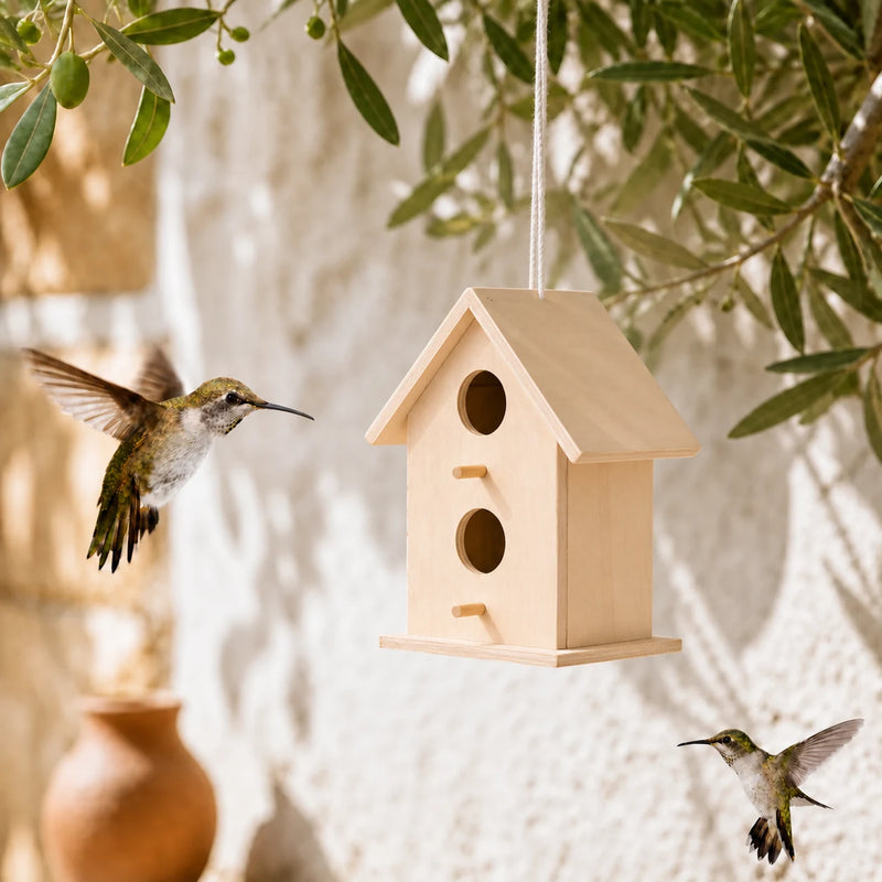 Nichoir suspendu décoratif en bois
