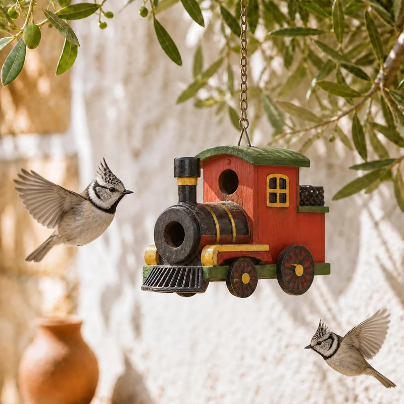 Nichoir décoratif en forme de train