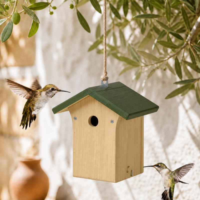 Nichoir en bois naturel ouverture 28 mm