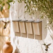 Lot de 4 nichoirs à chauves-souris 22 × 12 × 34 cm