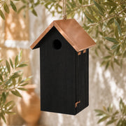 Nichoir noir à toit cuivré hauteur 30 cm