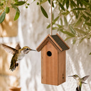 Nichoir en bois à toit bitumé marron