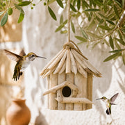 Nichoir suspendu en bois beige format 20 × 17 × 24 cm