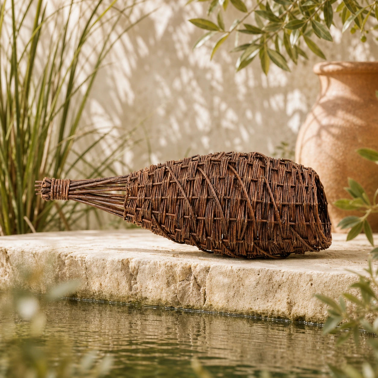 Panier-nichoir tressé