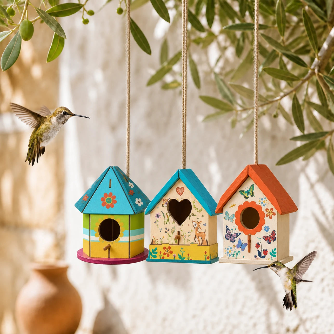 Lot de 3 nichoirs en bois