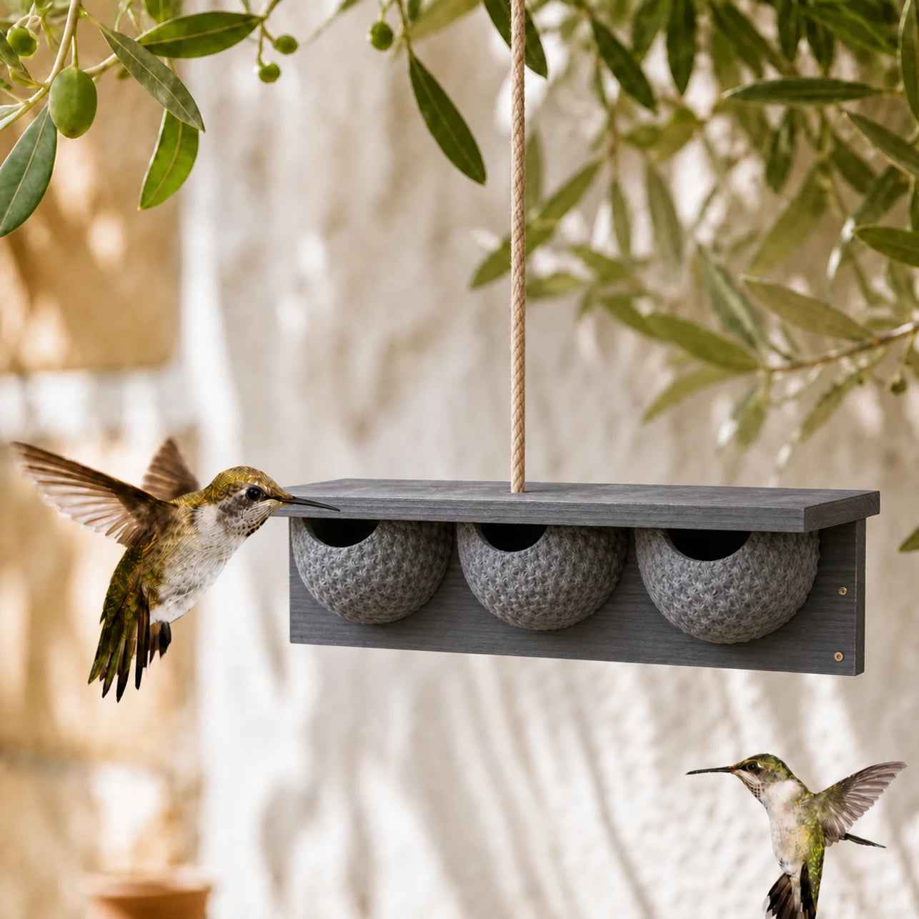 Nichoir observatoire en bois anthracite format 75 × 17 × 15 cm