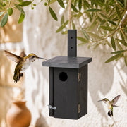 Nichoir en bois à toit en zinc gris
