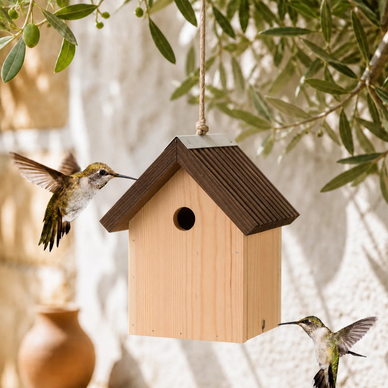 Nichoir en bois à toit rainuré 27 mm