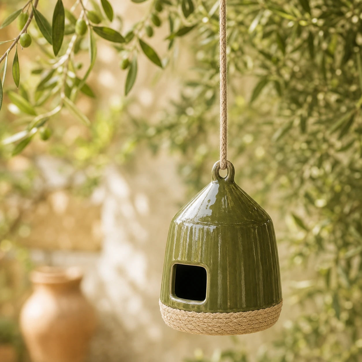 Nichoir suspendu en porcelaine