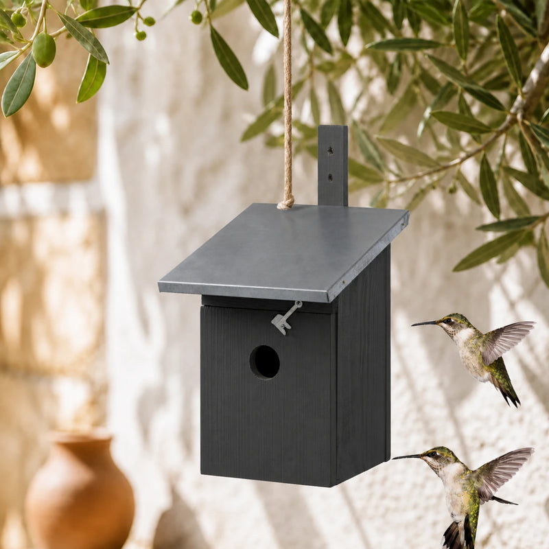 Nichoir gris anthracite à toit plat 32 mm