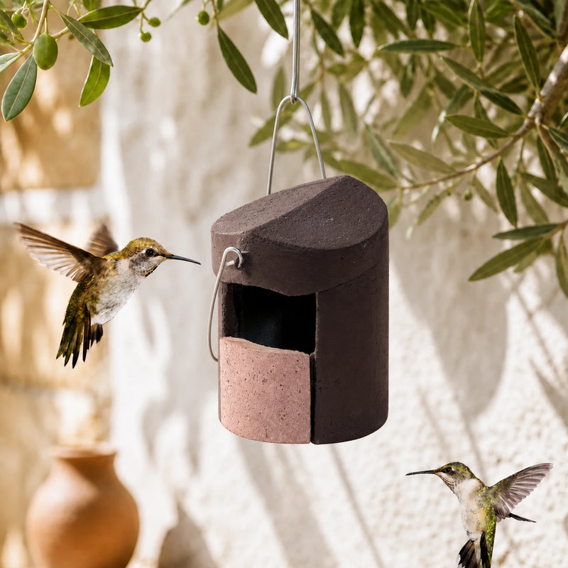 Nichoir semi-ouvert cylindrique