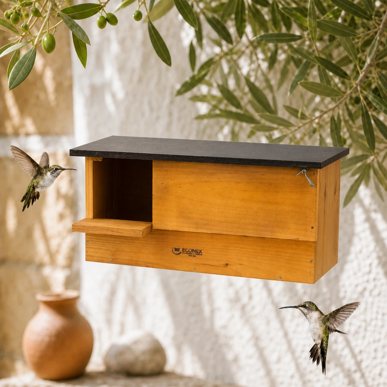 Nichoir horizontal en bois massif