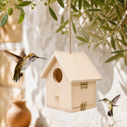 Nichoir observatoire en bois beige format 14,7 × 13 × 15,8 cm