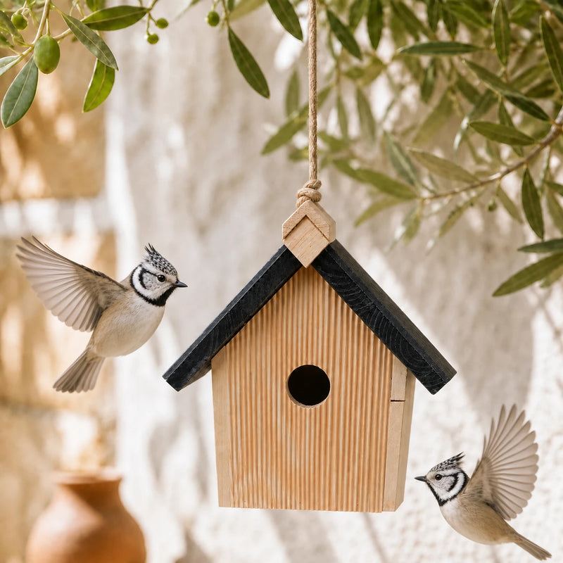 Nichoir mural en bois naturel