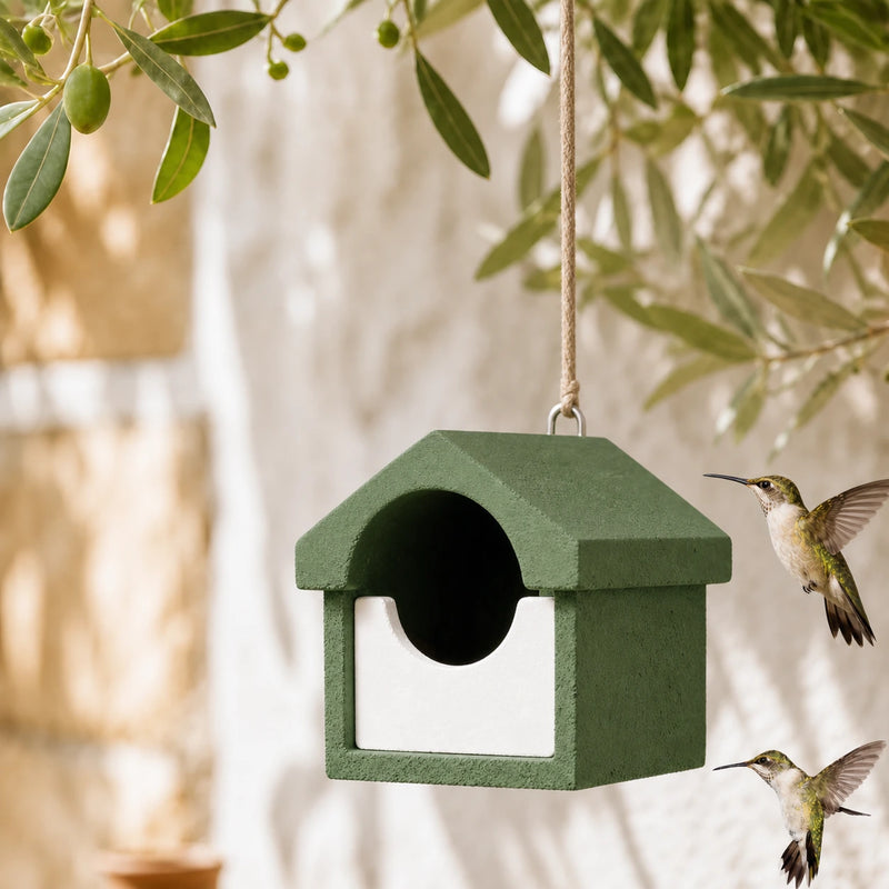 Nichoir semi-ouvert compact en béton de bois
