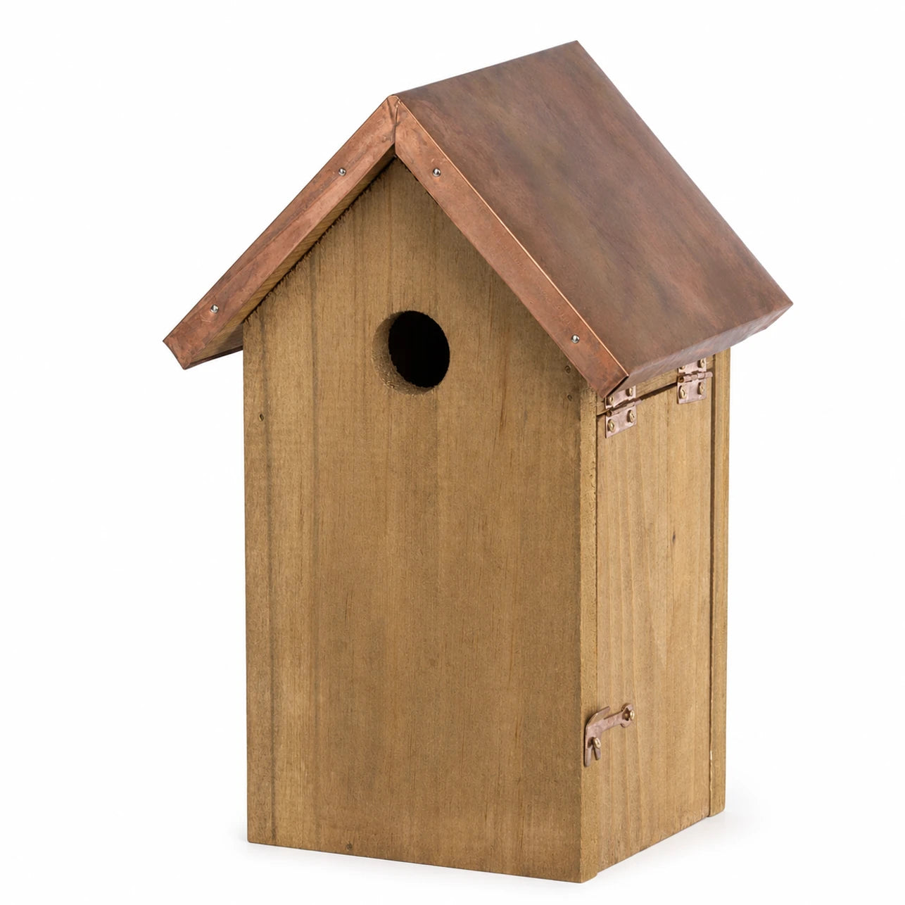 Nichoir en bois à toit en cuivre marron — photo 2