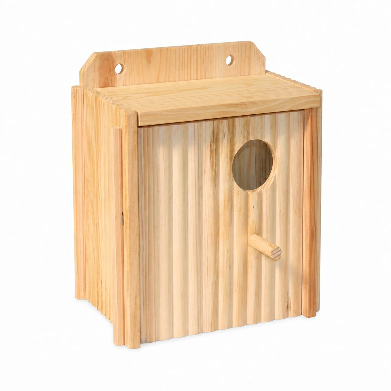 Nichoir en bois marron format 21 × 13 × 13 cm — photo 2