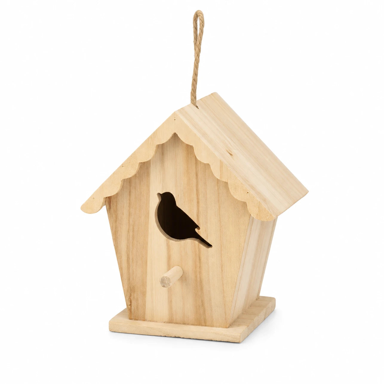 Nichoir en bois à façade découpée et toit ondulé — photo 2