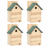 Lot de 4 nichoirs observatoire en sapin à toit vert beige format 23 × 19 × 33 cm — photo 2