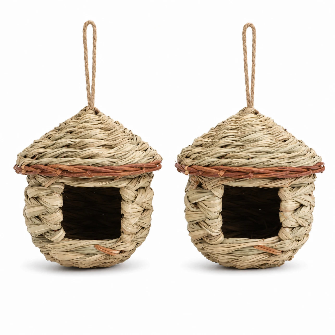 Lot de 2 nichoirs suspendu beige format 15 × 15 cm — photo 2