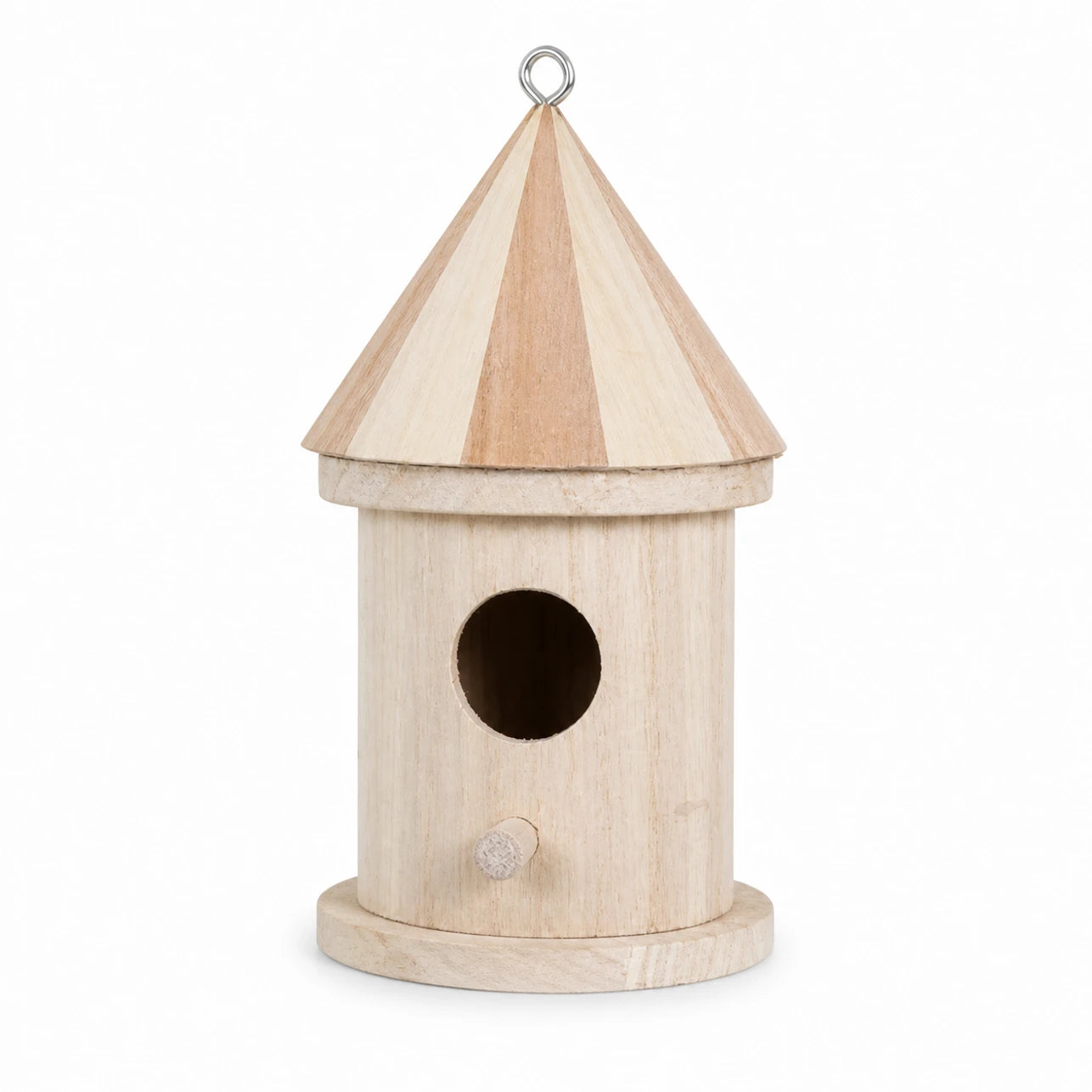 Nichoir cylindrique en bois à toit pointu — photo 2