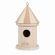 Nichoir cylindrique en bois à toit pointu — photo 2