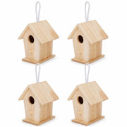 Lot de 4 nichoirs suspendus en bois clair — photo 2