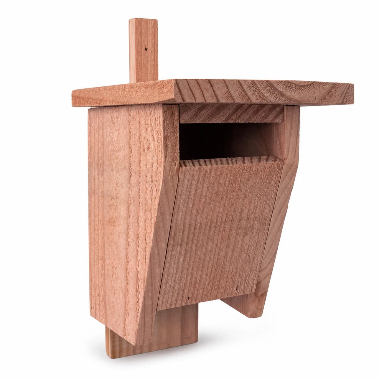 Nichoir vertical en bois anthracite à façade ouverte — photo 2