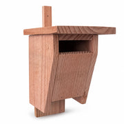 Nichoir vertical en bois anthracite à façade ouverte — photo 2
