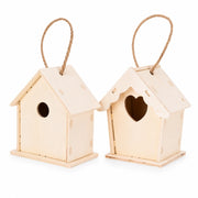 Lot de 2 nichoirs suspendus en bois à ouvertures assorties — photo 2