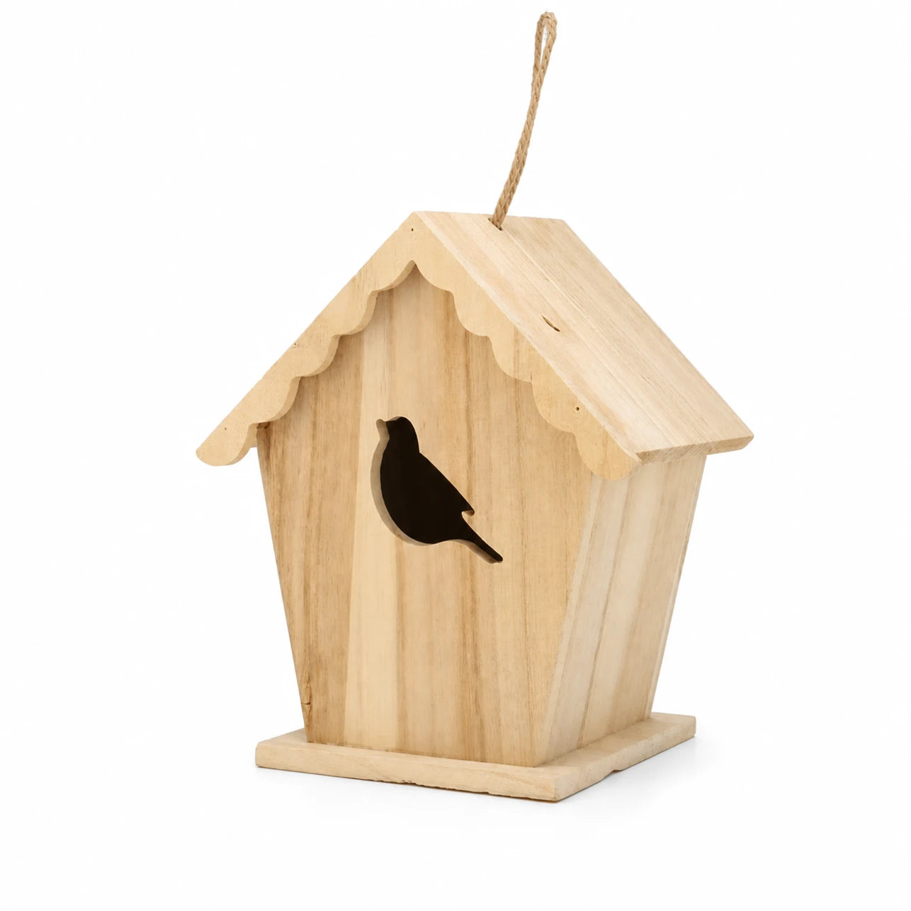 Nichoir en bois à toit festonné et façade découpée — photo 2