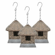 Lot de 3 nichoirs en osier marron — photo 2