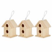 Lot de 3 nichoirs en bois beige — photo 2