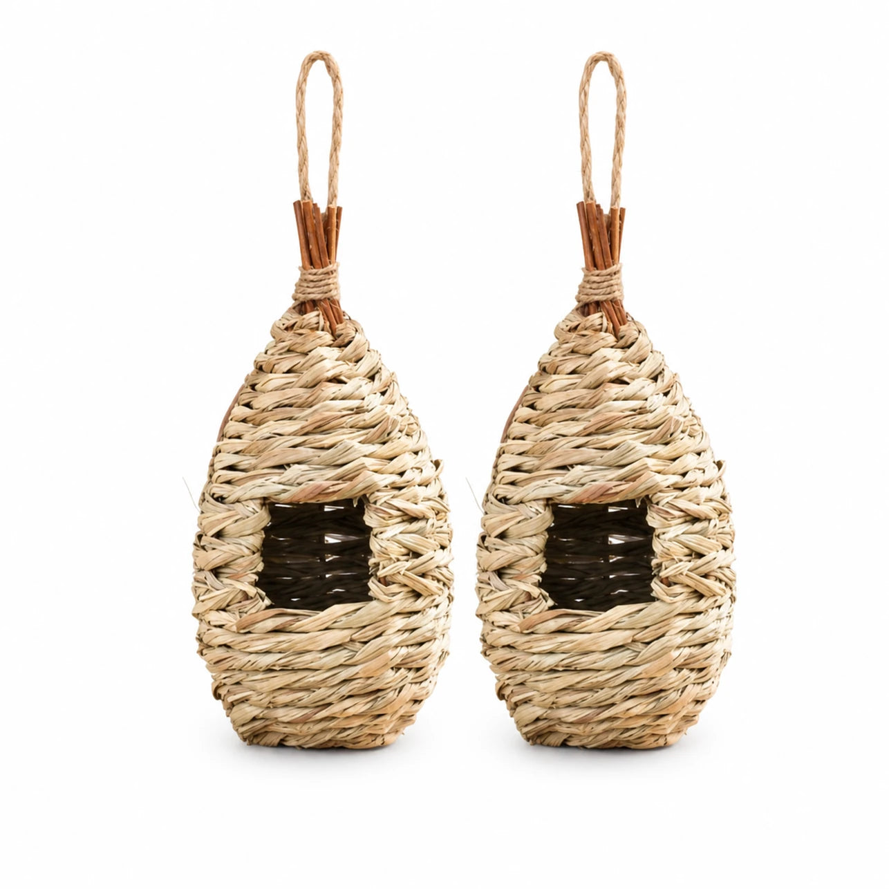 Lot de 2 nichoirs suspendu beige format 11,5 × 22 cm — photo 2