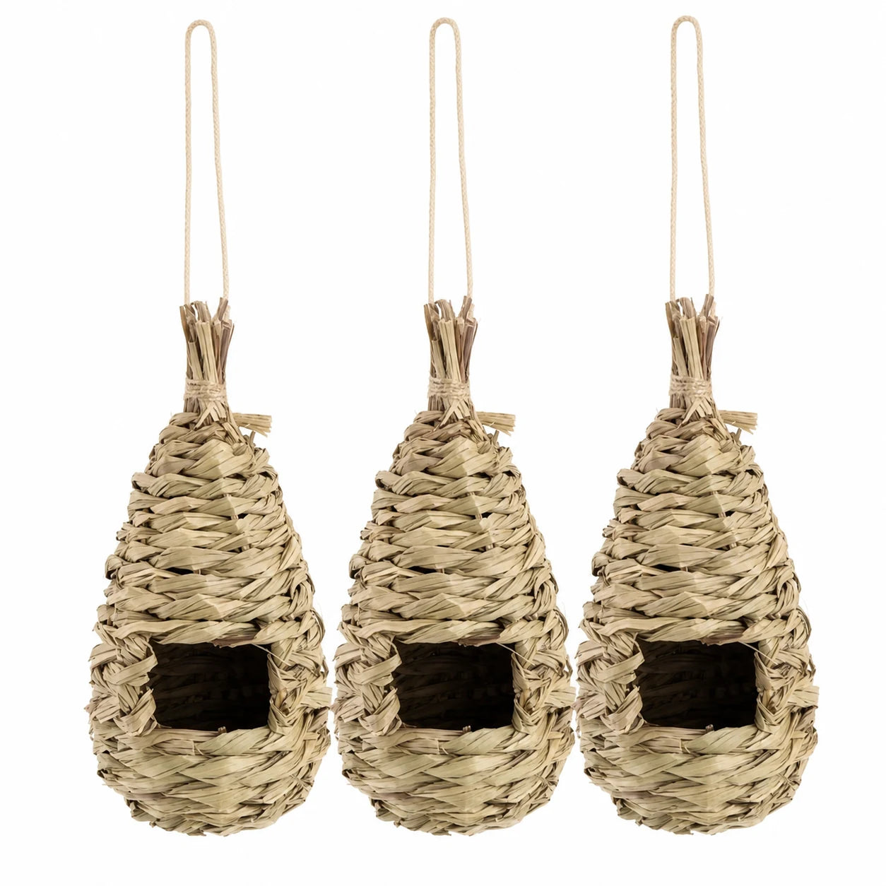 Lot de 3 nichoirs tissés à suspendre — photo 2