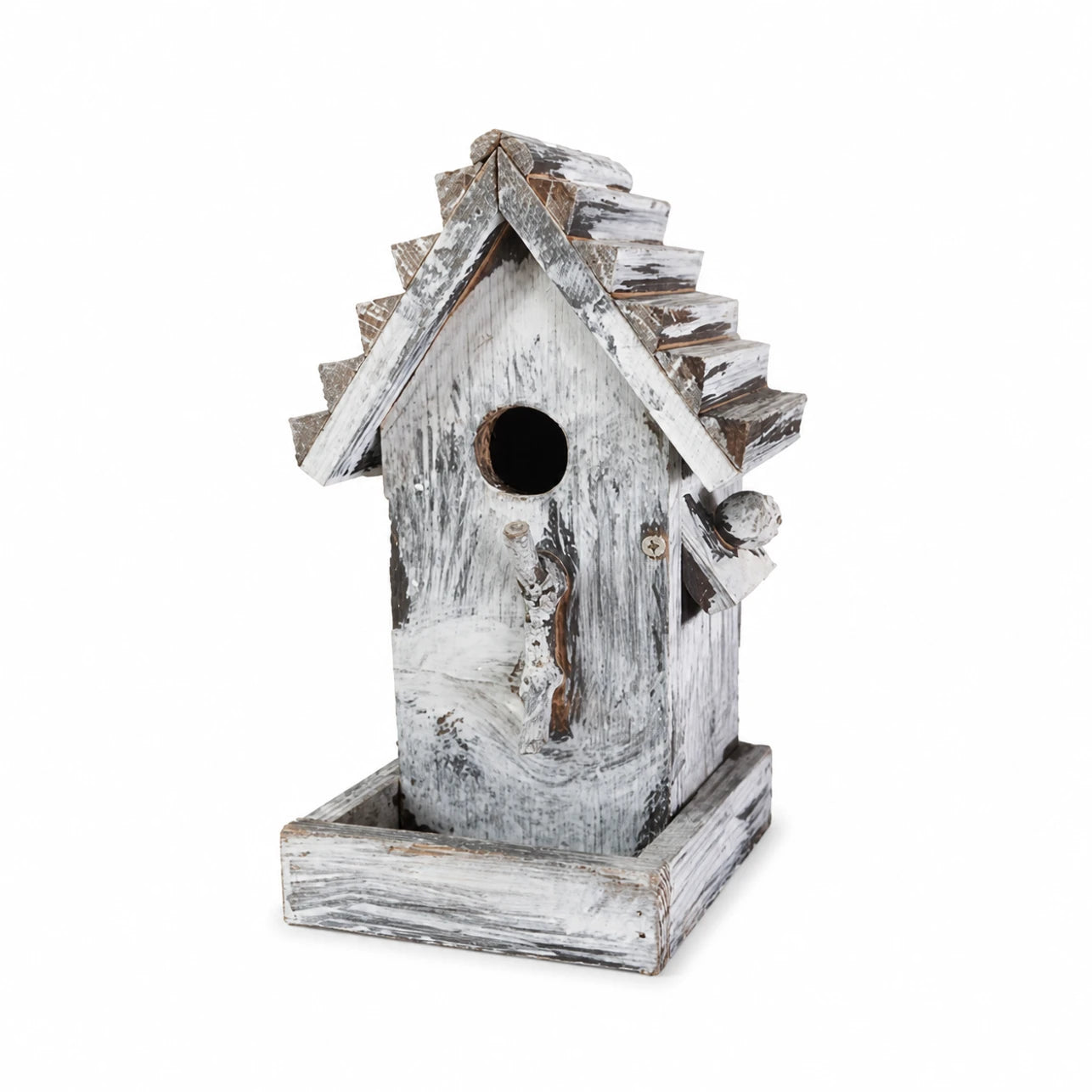 Nichoir en bois gris format 14 × 13 × 24 cm — photo 2
