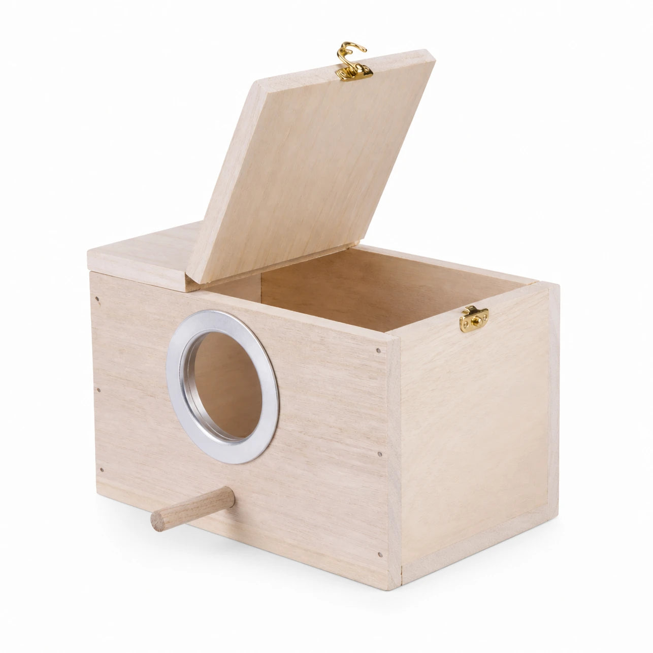 Nichoir en bois beige format 12 × 12 × 19,5 cm — photo 2