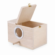 Nichoir en bois beige format 12 × 12 × 19,5 cm — photo 2