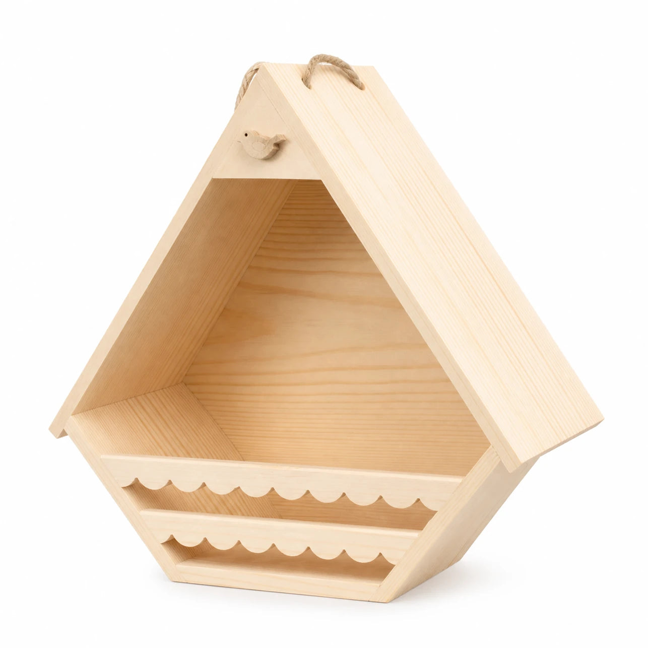 Nichoir mural en bois beige format 30 × 30 × 16 cm — photo 2
