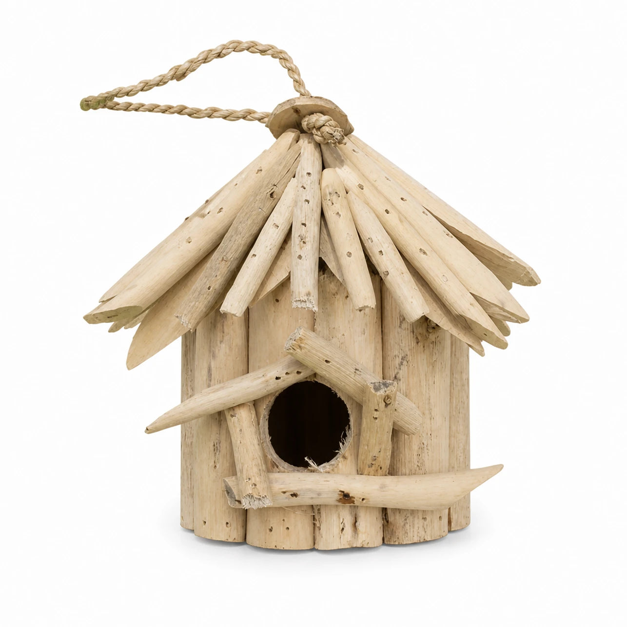 Nichoir suspendu en bois beige format 19 × 19 × 20 cm — photo 2