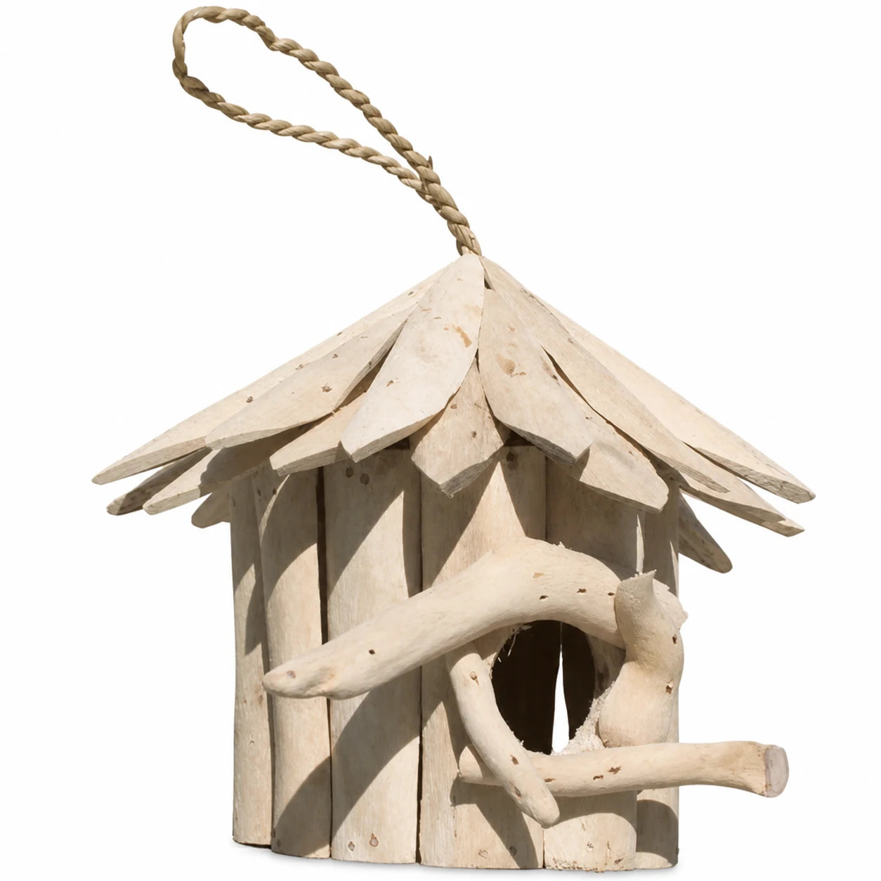 Nichoir rond en bois d'albésia 20 x 18 cm — photo 2