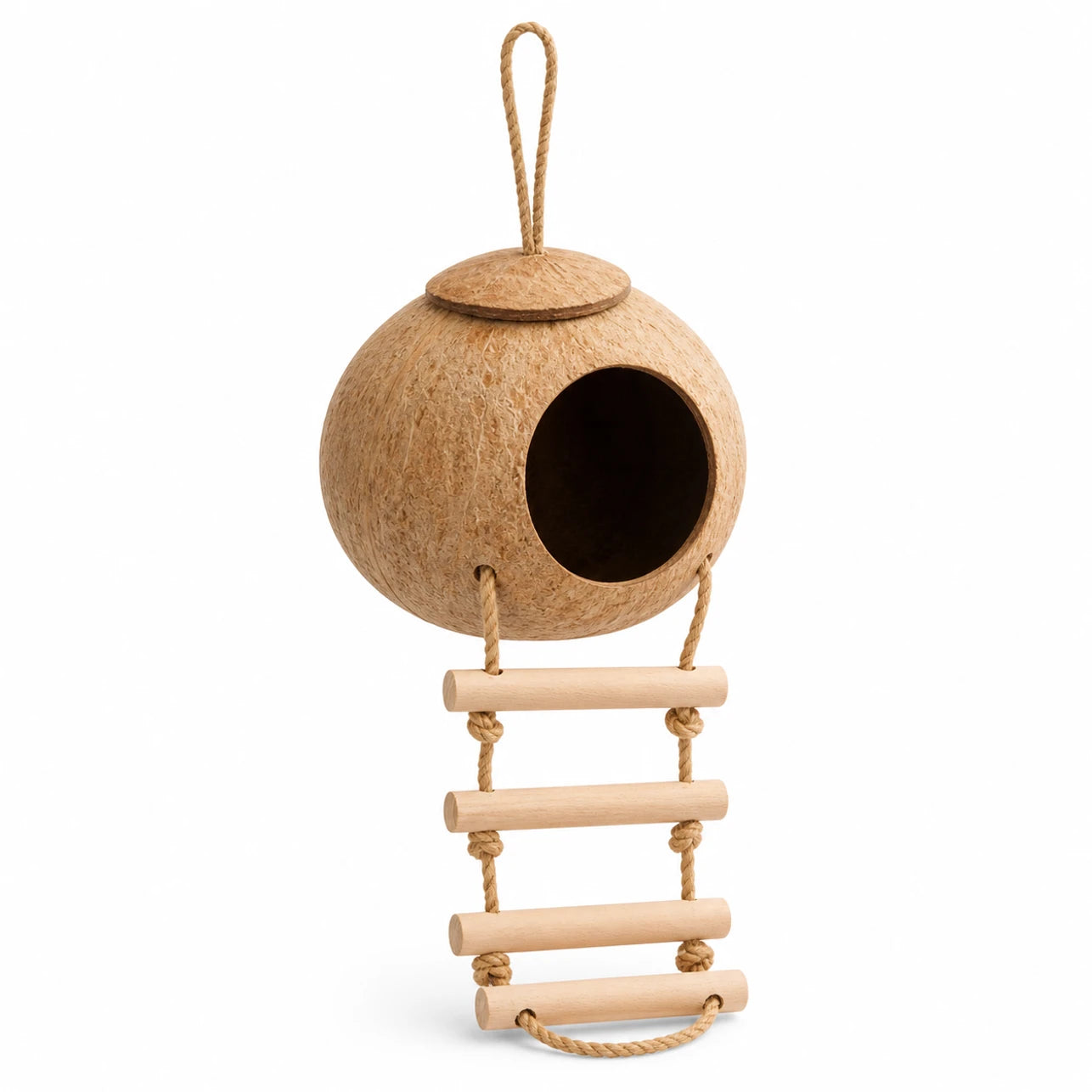 Nichoir suspendu en noix de coco avec balançoire — photo 2