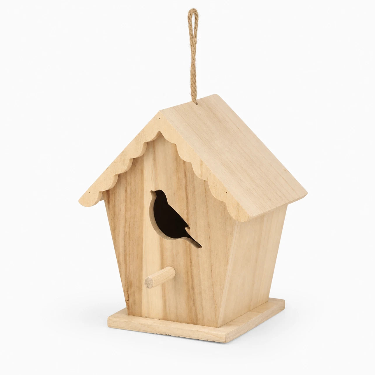 Nichoir en bois à toit festonné et façade découpée — photo 3