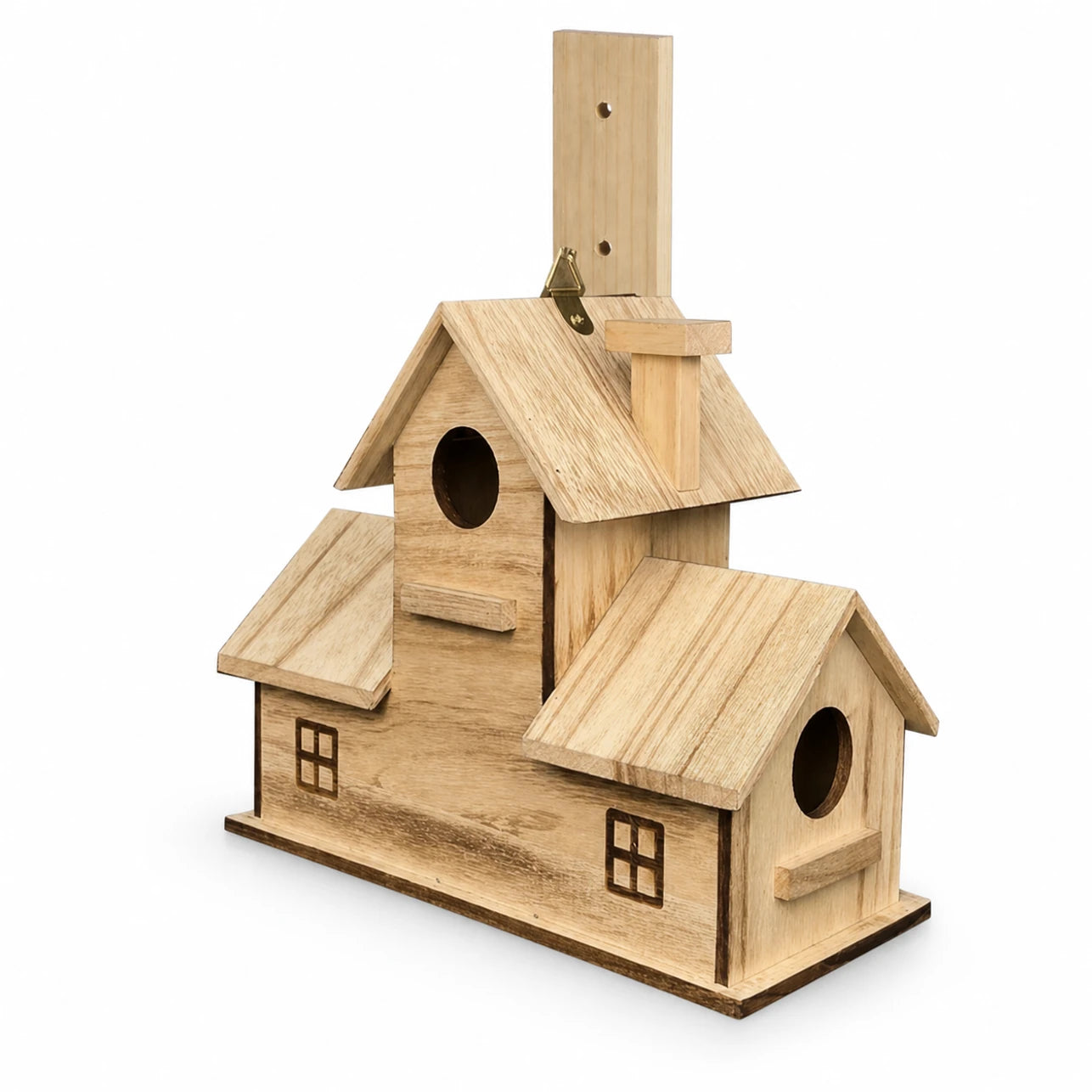 Nichoir style rustique en bois marron format 30 × 13 × 23 cm — photo 3